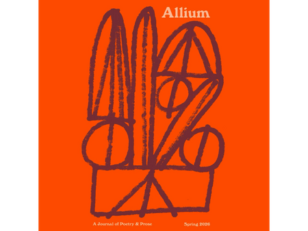 The Allium Spring 2026 cover, a bright orange square with purple abstract design.